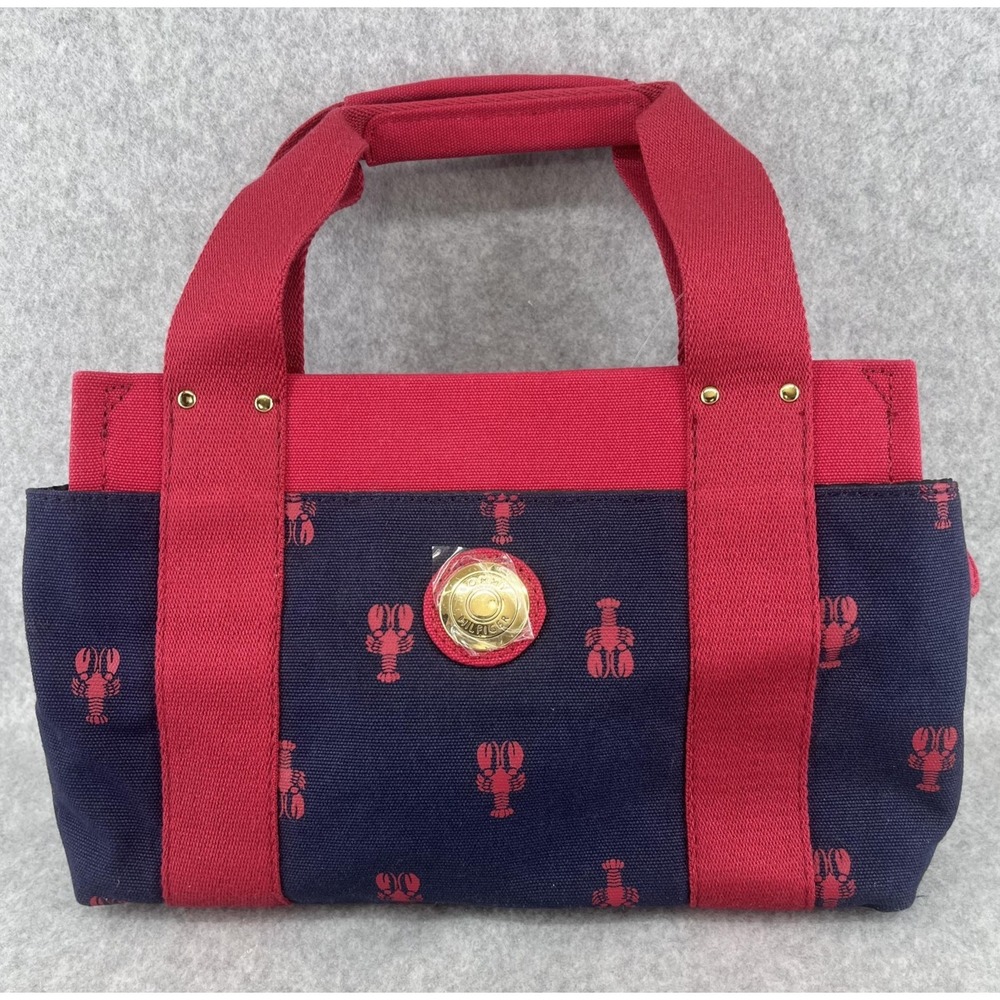 Tommy Hilfiger Tote Bag Womens‎ Small Blue Red Canvas Lobster Nautical Purse